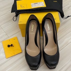 Fendi Black FF heels